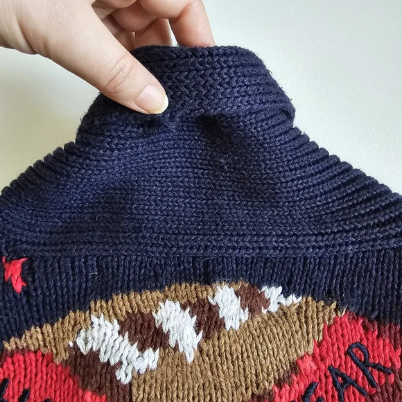 The Eagles Eye 1993 Hand Knit Rose Bowl Football Cardigan Sweater Size Small